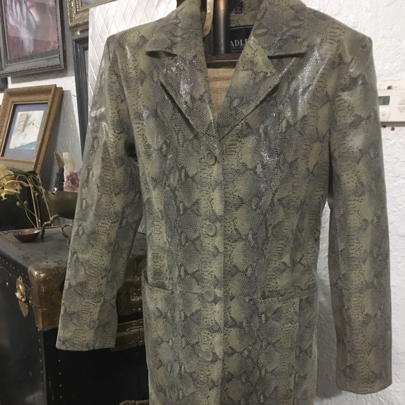 Adler snake print Leather jacket size M - Picture 4 of 10